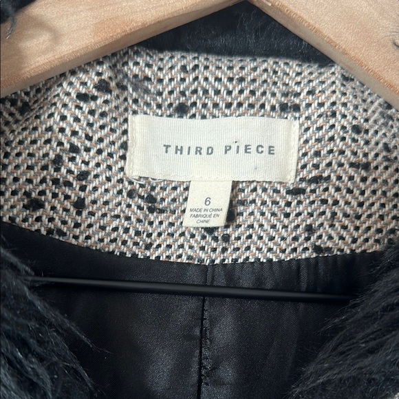 Anthropologie Third Piece Coat with Fur Collar - Picture 2 of 6